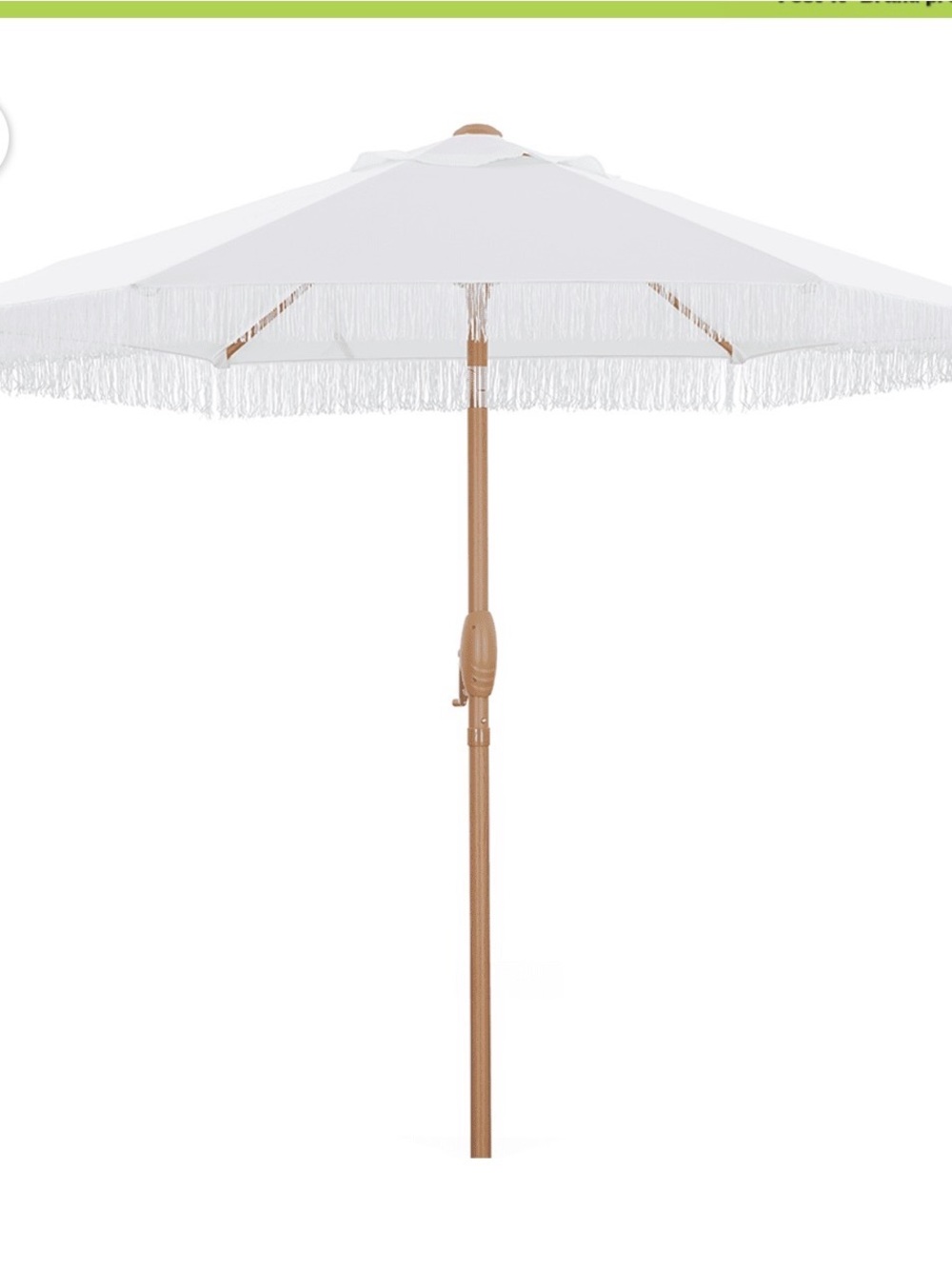 NWT White Fringe Outdoor Umbrella 7.5 Ft (blue or white)